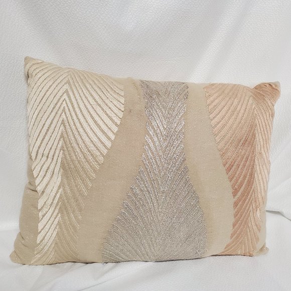 Pier 1 Metallic Gold, Bronze, Silver Accent Pillow - Picture 1 of 8